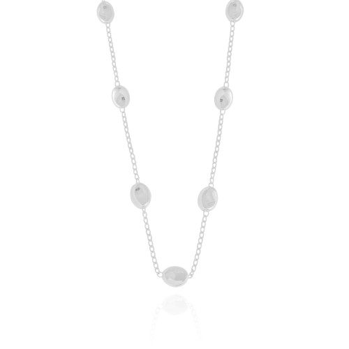 Choker Elos Ovais Lisos Ródio Branco