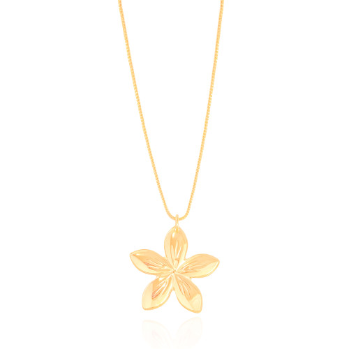 Gargantilha Veneziana Flor 2.0 cm Banhado a Ouro 18K - 45 cm