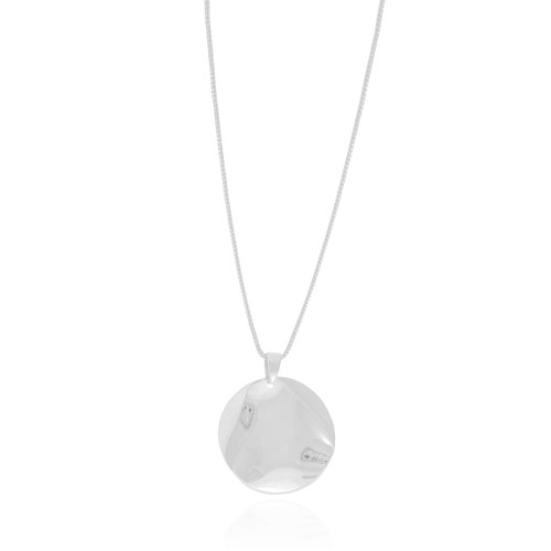 Gargantilha Venezina Orgânico Abaulado Liso Ródio Branco - 45 cm