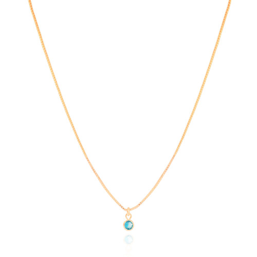 Gargantilha Ponto de Luz Topázio 4 mm Banhado a Ouro 18K - 40 cm
