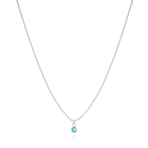 Gargantilha Ponto de Luz Topázio 4 mm Ródio Branco - 40 cm