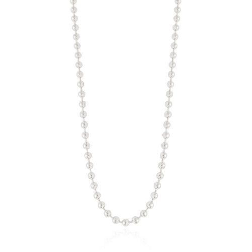 Gargantilha Bolinhas Lisas 3 mm Ródio Branco - 40+5 cm