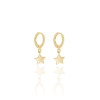 Brinco Argola Estrela Flat Lisa Banhado a Ouro 18K