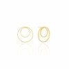 Brinco Argola Dupla Lisa Banhado a Ouro 18K