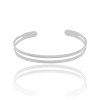 Bracelete Dois Filetes 6 mm Ródio Branco