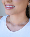 Choker Elos Lisos Ródio Branco