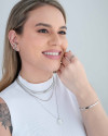 Choker Plaquinhas Redondas Lisas Ródio Branco