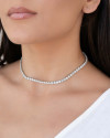 Choker Riviera Cristal Ródio Branco