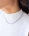 Choker Elos Duplos 5 mm Ródio Branco