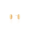 Brinco Oval Liso 1.2 cm Banhado a Ouro 18K