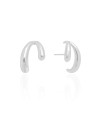 Ear Cuff Dois Filetes Lisos Ródio Branco