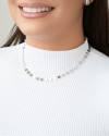 Choker Plaquinhas Redondas Flat Ródio Branco