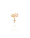 Piercing Cruz Cravejada Cristal Banhado a Ouro 18K