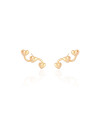 Ear Cuff Corações Liso Banhado a Ouro 18K