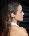 Ear Cuff Bolas Achatadas Banhado a Ouro 18K