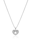 Gargantilha Coração Filho Menino Cravejado Cristal Ródio Branco - 45 cm