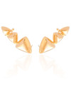 Ear Cuff Triângulos Lisos Banhado a Ouro 18K