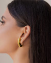 Ear Hook Geométrico Liso 3.2 cm Banhado a Ouro 18K