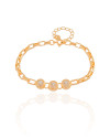 Pulseira Elos Pontos de Luz Cristal Banhado a Ouro 18K - 16 cm