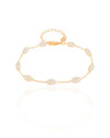 Pulseira Elos Pérolas Ovais 4 mm Banhado a Ouro 18K