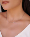 Choker Corações Vazados 3 mm Ródio Branco