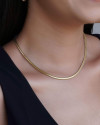 Gargantilha Snake 3 mm Banhado a Ouro 18K - 40 cm
