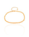 Pulseira Elos Ovais 3 mm Banhado a Ouro 18K