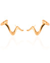 Ear Cuff Zig Zag Liso 3.2 cm Banhado a Ouro 18K