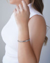 Bracelete Tratorado 6 mm Ródio Branco