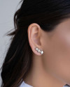 Ear Cuff Gotas Lisas Ródio Branco