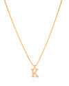 Gargantilha Veneziana Letra K Cravejada Cristal Banhado a Ouro 18K - 45 cm