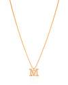 Gargantilha Veneziana Letra M Cravejada Cristal Banhado a Ouro 18K - 45 cm