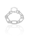 Pulseira Elos Ovais 12 mm Ródio Branco