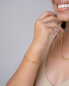 Pulseira Malha Oca 3 mm Banhado a Ouro 18K