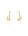Ear Hook Filetes Lisos 2.4 cm Banhado a Ouro 18K