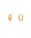 Brinco Argola Click Oval Lisa 1.7 cm Banhado a Ouro 18K