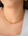 Choker Elos Ovais 4 mm Banhado a Ouro 18K