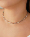 Choker Elos Retangulares 5 mm Ródio Branco