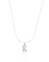 Choker Nylon Letra K Ródio Branco
