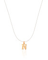 Choker Nylon Letra N Banhado a Ouro 18K