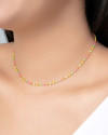 Choker Bolinhas Coloridas 2 mm Banhado a Ouro 18K