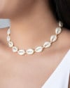 Choker Búzios Pérola Banhado a Ouro 18K