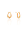 Brinco Oval Torcido 1.8 cm Banhado a Ouro 18K