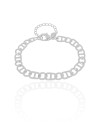 Pulseira Malha Piastrine 7 mm Ródio Branco