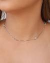 Choker Veneziana Pontos de Luz Cristal Ródio Branco