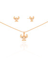 Conjunto Infantil Stitch Banhado a Ouro 18K