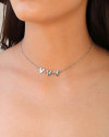 Choker Elos Corações Lisos Ródio Branco