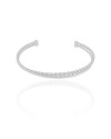 Bracelete Entrelaçado Detalhado 5 mm Ródio Branco