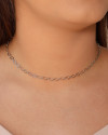 Choker Elos Losango 4 mm Ródio Branco