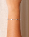 Pulseira Elos Quadrados Lisos Ródio Branco